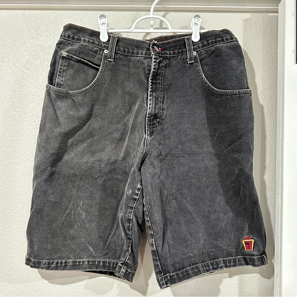 Vintage 1990s JNCO Black Jean Shorts with Relaxed Fit - Waist 40” - 90s Baggy
